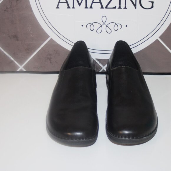 4b  LN MENS "MANILA" SPRING STEP CLOGS - 11 - BLACK LEATHER - Picture 2 of 5